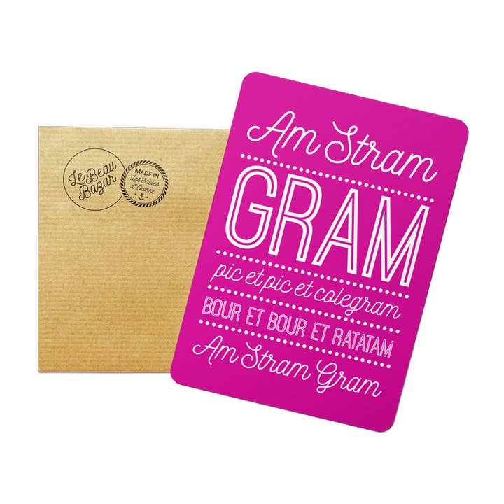 Postcard Am Stram Gram for wholesale by Le Beau Bazar
