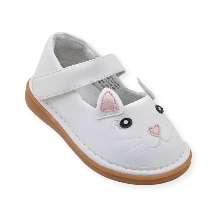 Kitty witte schoen voor wholesale door Wee Squeak Shoes