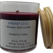 Cranberry Tulips Wooden Wick Candle 8.0 oz (150.2g) for wholesale by Synergy 12/12