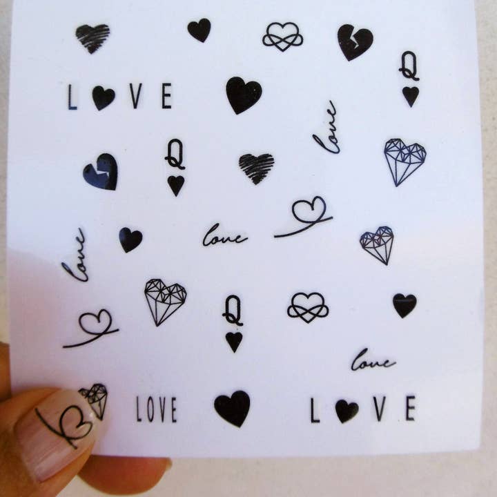 heart and word love nail stickers for wholesale by encredelicate
