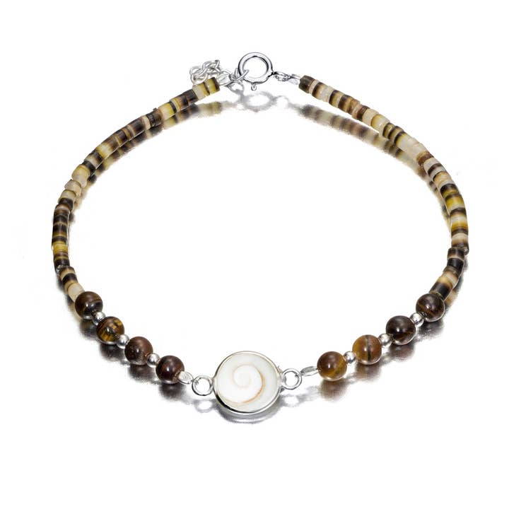 Shiva eye and tiger eye bracelet for wholesale by El Expreso de Oriente