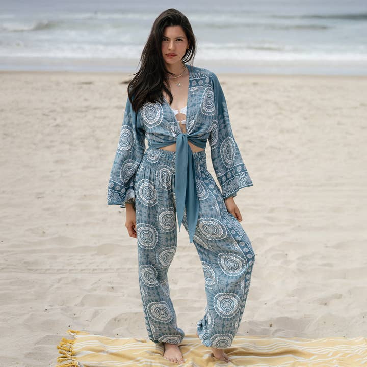 Lotus and Luna - Wholesale Lounge Top - Women's - Sapphire Beach Daydreamer Top1