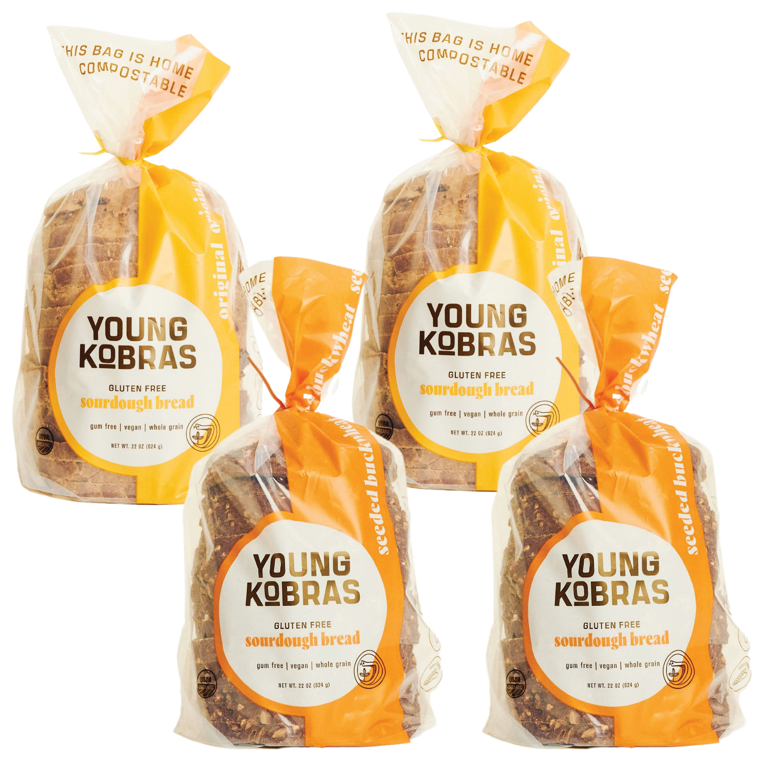 Young Kobras - Wholesale Bread/Tortilla - 4 Gluten-Free Sourdough Loaves (sliced)3