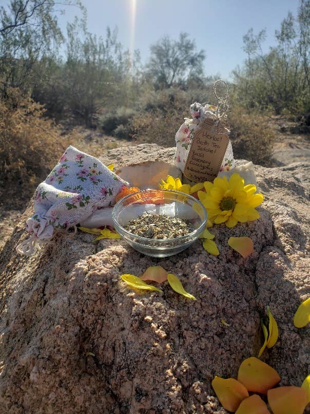 Copper Crescent Botanicals – wholesale Badsalt och skumbad – Basil Rosmarin Eucalyptus Bad Te Satchel2