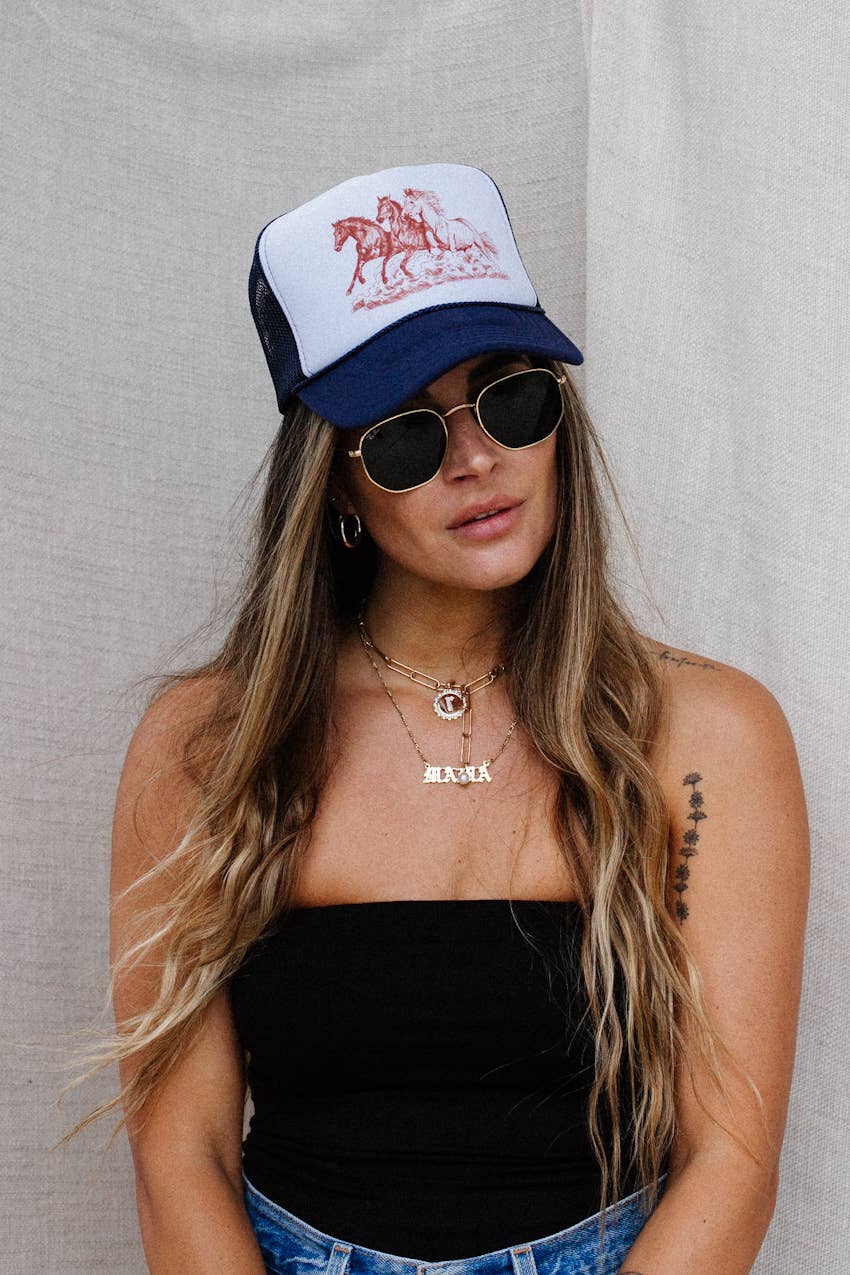 Not From Malibu - Wholesale Trucker Hat - Women's - Wild Horses Trucker Hat4