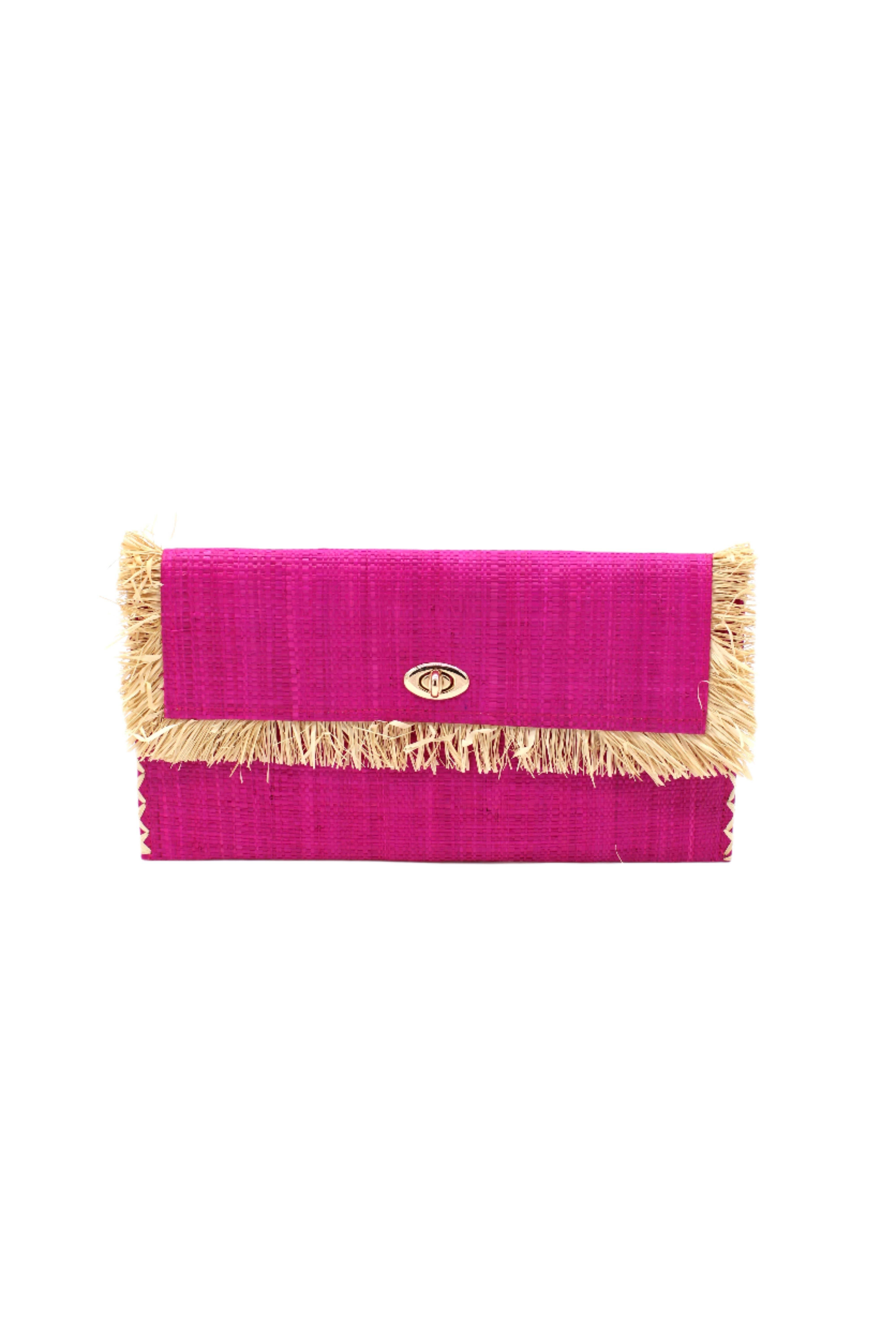 Shebobo - Vente Pochette – femme - Pochette Sophie en paille avec bordure à franges brutes18
