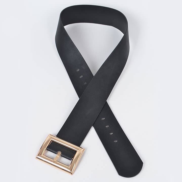 Black Gold Simple Rectangle Buckle Plus Size Belt
HB8120 for wholesale on Faire4