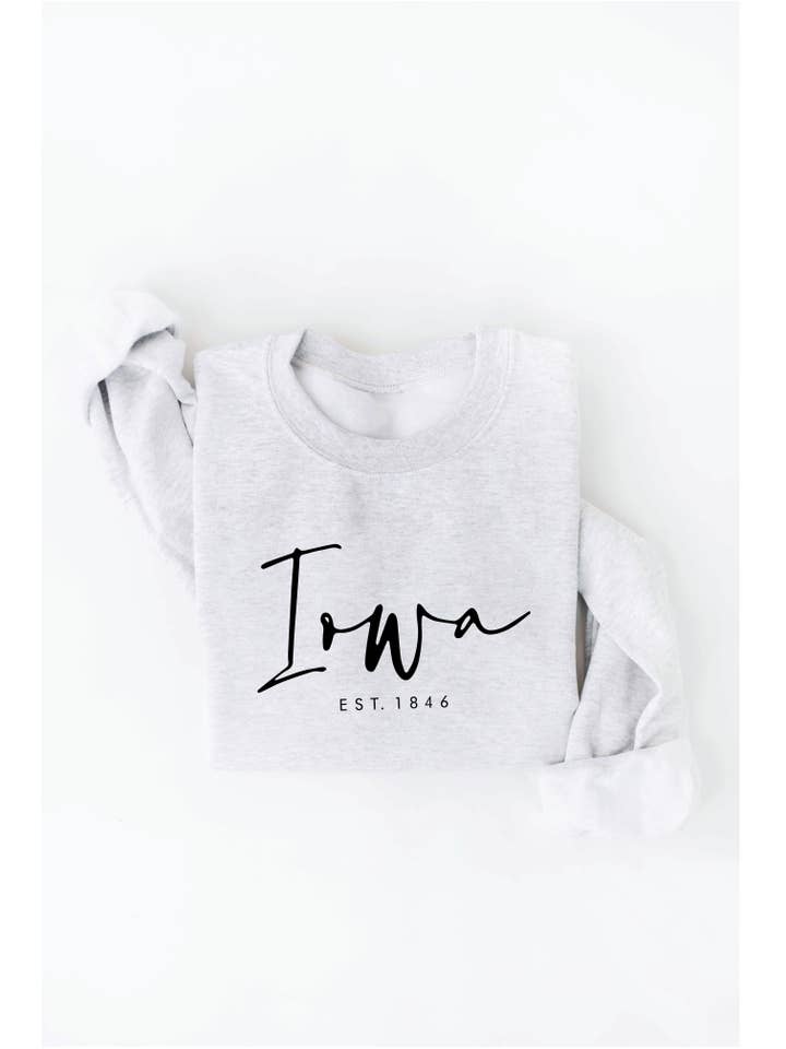 OAT COLLECTIVE - Vendita all'ingrosso Felpa stampata - Donna - Felpa con grafica IOWA EST. 18465