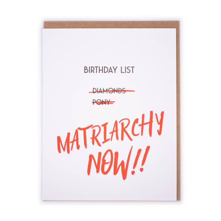Matriarchy Birthday Card for wholesale by Ordinary Day Press