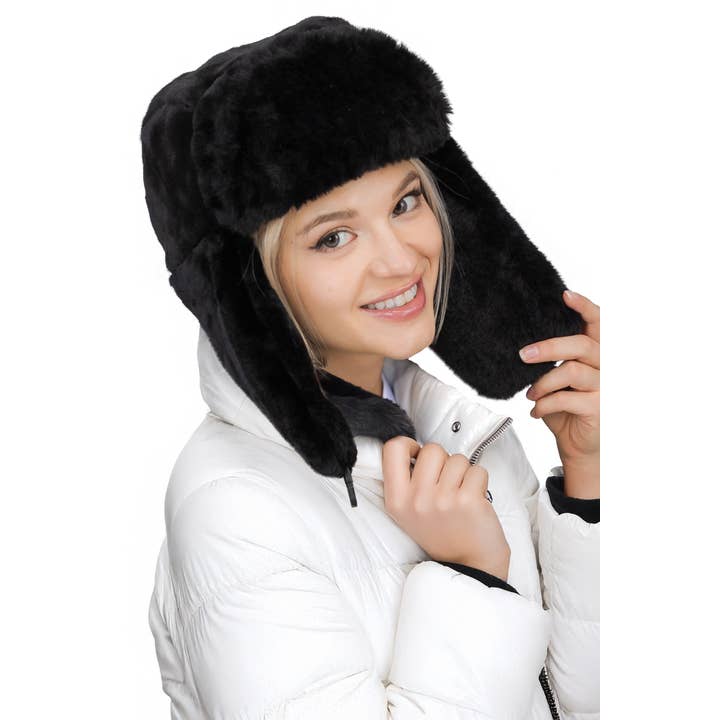 ASSORTED Fluffy Thermal Faux Fur Bomber Trapper Hat for wholesale on Faire1