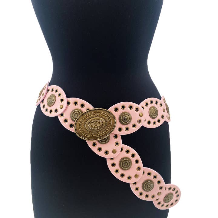 Small Oval Disc Belt-Pink for wholesale by Girlie Girl Originals