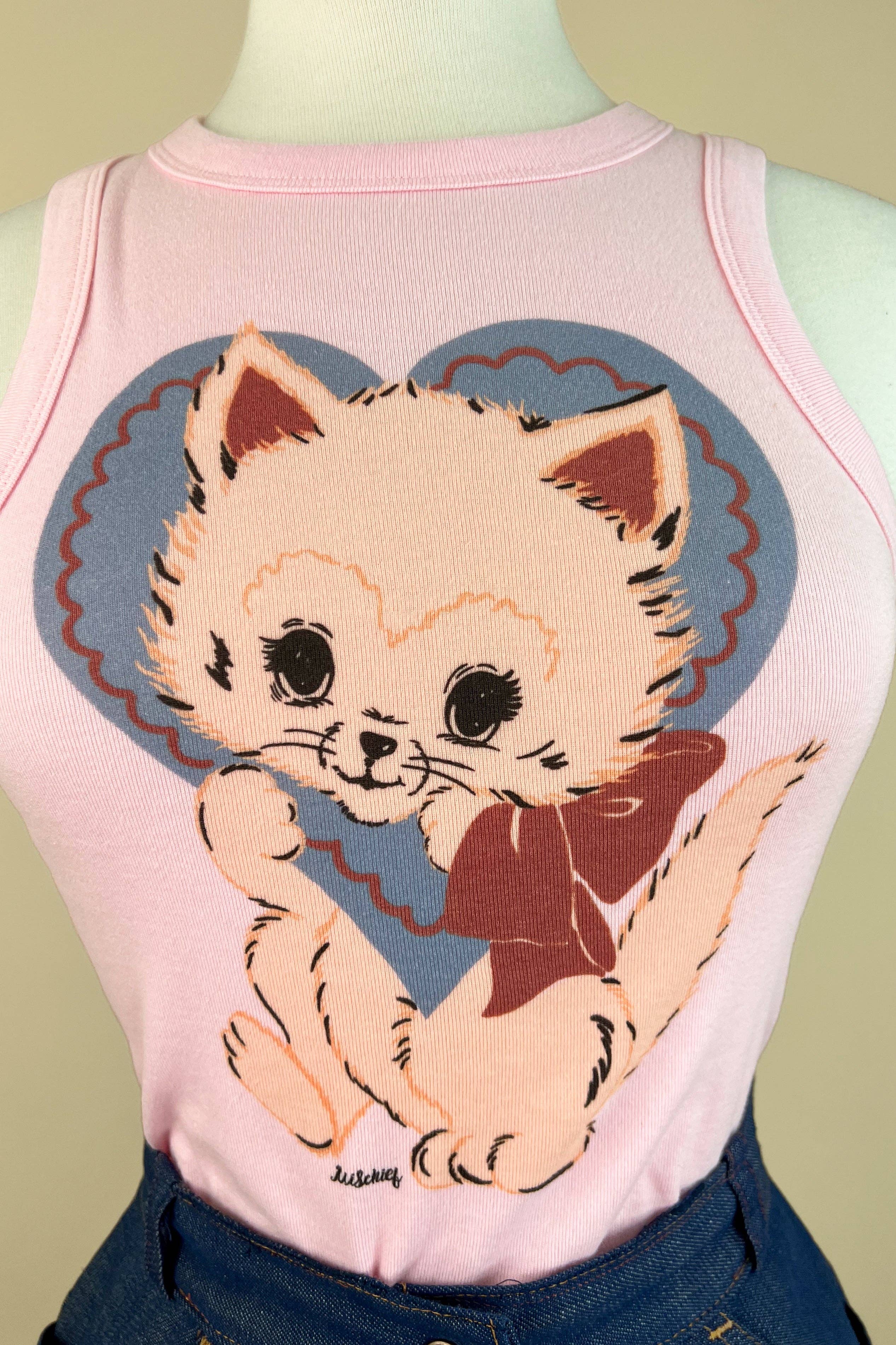 Mischief Made – wholesale Tank top – Women′s – Be Mine Rib Racer Tank in Pink3