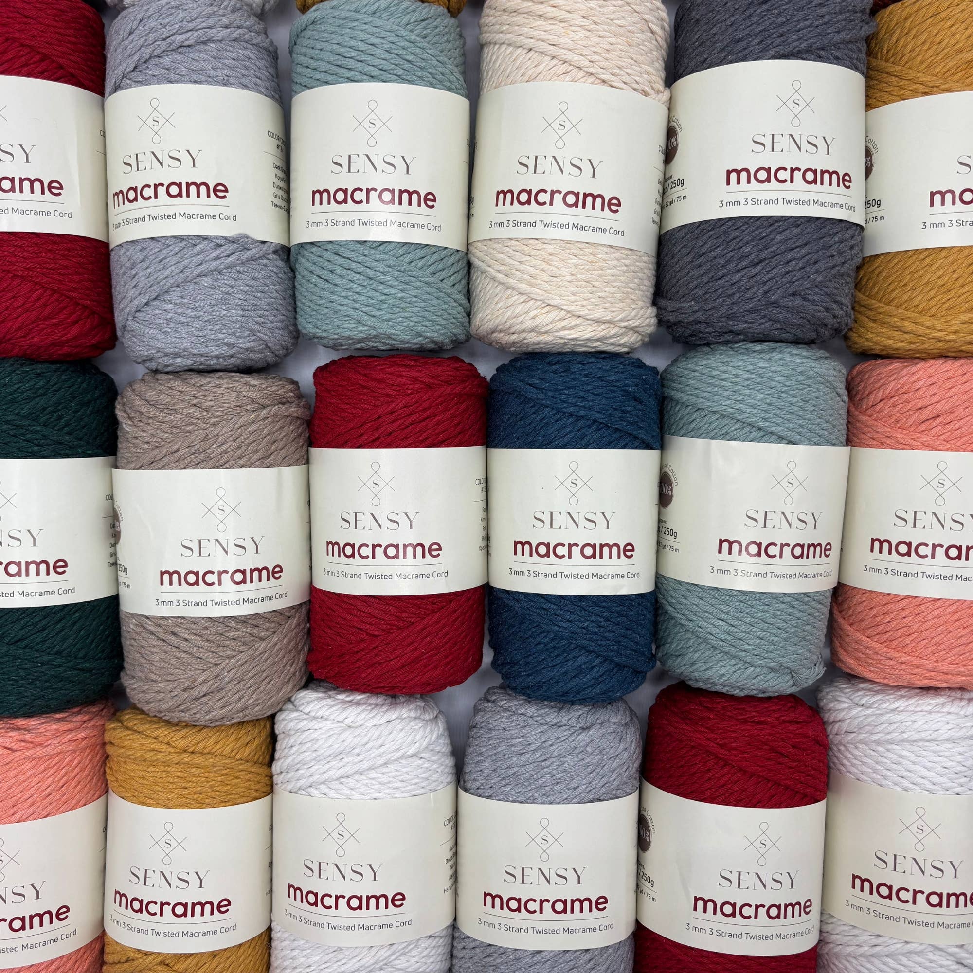 Sensy - Wholesale Yarn - Sensy Premium 3mm - 100% Cotton 3 Strand Twisted Macrame8