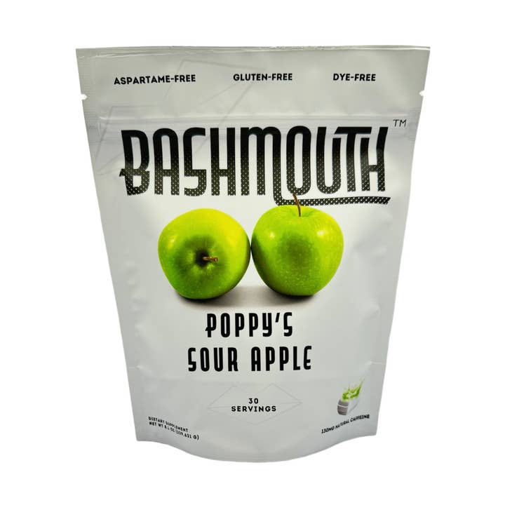 Poppy's Sour Apple Bash Bag for wholesale by Bashmouth