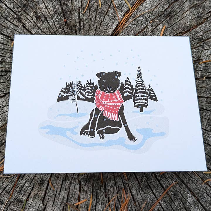 Soijen Illustrations – wholesale Julkort – Holiday Pup Blank gratulationskort2