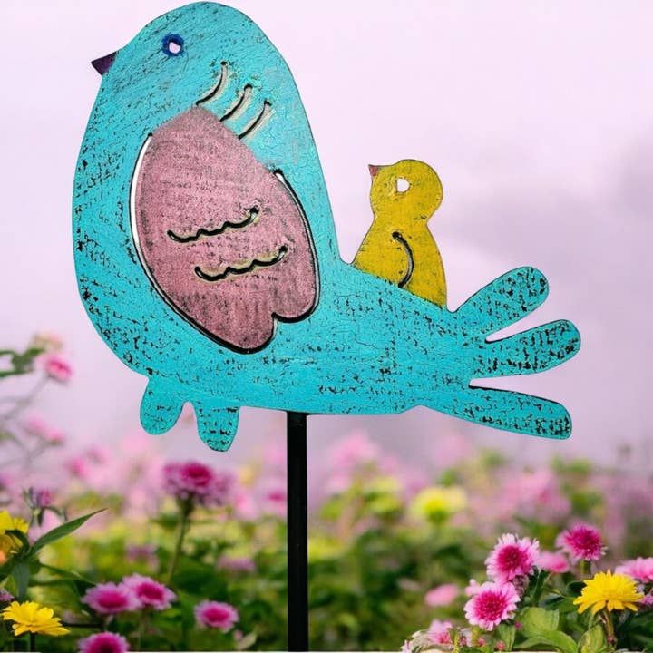 Schattige vogel gazonpaal plantpaal tuin Mama vogel kamerplant voor wholesale door Whimsies