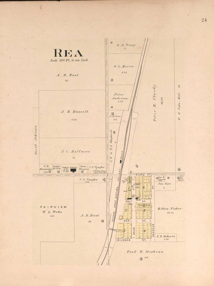 Rea from Plat Book of Andrew County, Missouri 1909 for wholesale by Relic Map Co.