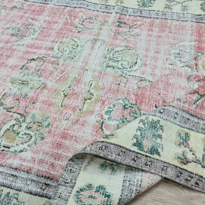 MesopotamiaRugs – wholesale Area rug – 6x9 Pastel Color Vintage Turkish Rug for Under Dining Table or Under Bed2