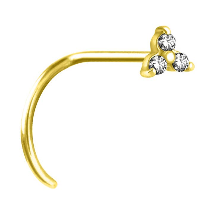 Surgical steel nose studs with cubic zirconia for wholesale by Bodywings