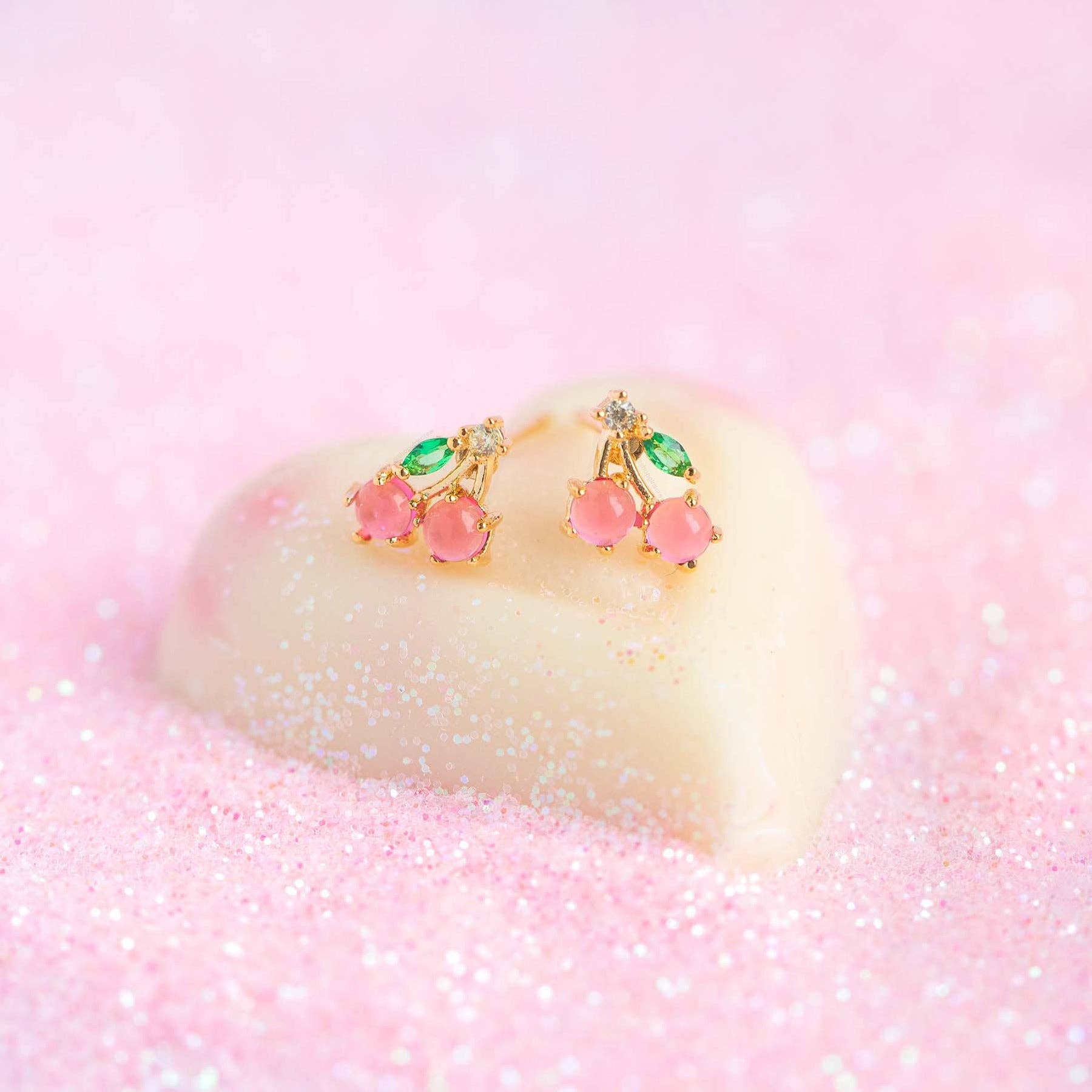 Girls Crew - Venta al por mayor Pendientes de botón/aretes de poste - Tacos de cereza12