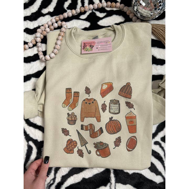 Hösttid Doodles Pullover Crew för wholesale av The Branded Blue Roan