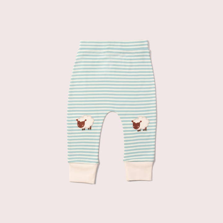 Counting Sheep Knee Patch Striped Joggers for wholesale by Little Green Radicals