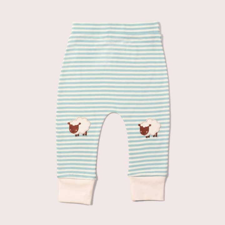 Counting Sheep Knee Patch Striped Joggers for wholesale by Little Green Radicals