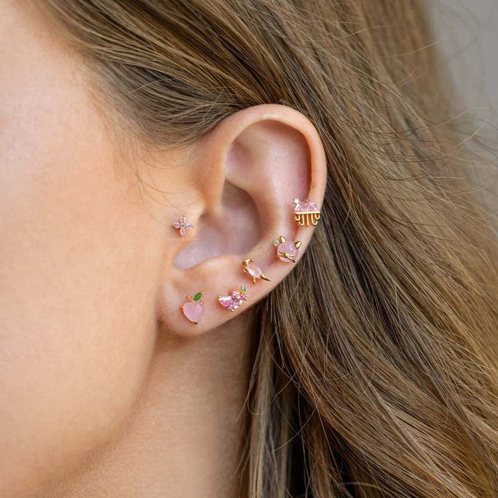 Girls Crew - Wholesale Stud/Post Earrings - Peach Studs