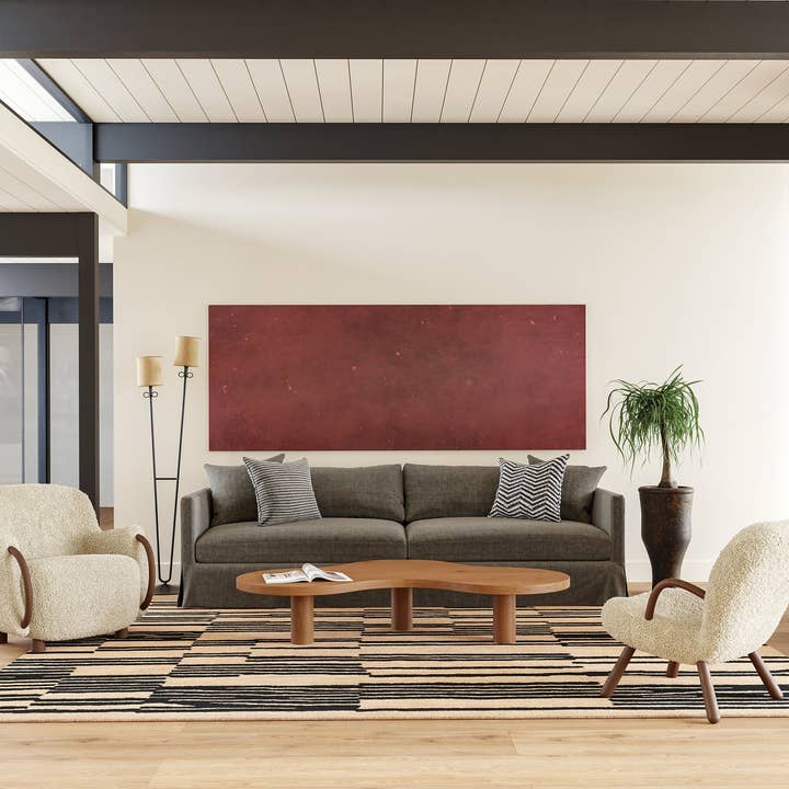 nuLOOM - Vente Tapis - Tapis de zone en laine rayé Tara1