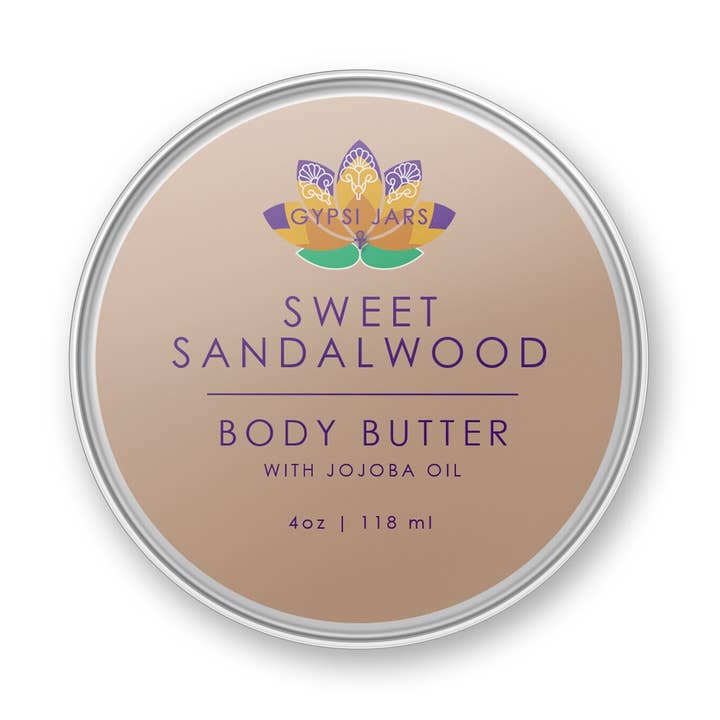 Sweet Sandalwood Body Butter for wholesale by Gypsi Jars Skincare + Alchemy