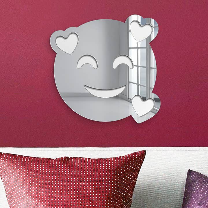 4ArtWorks – wholesale Väggspegel – I kärlek Emoji | Dekorativ Väggspegel
