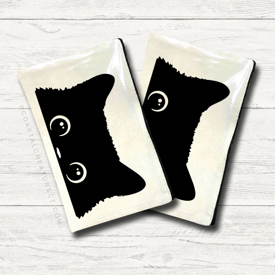 Coastal Creators of Connecticut - Wholesale Pouch - Unisex - Peeking Cat Multi-Use Canvas Storage Bag0