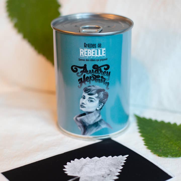 Kit de sementes « Audrey Hepburn » produzido na França, em colaboração por atacado de MauvaisesGraines
