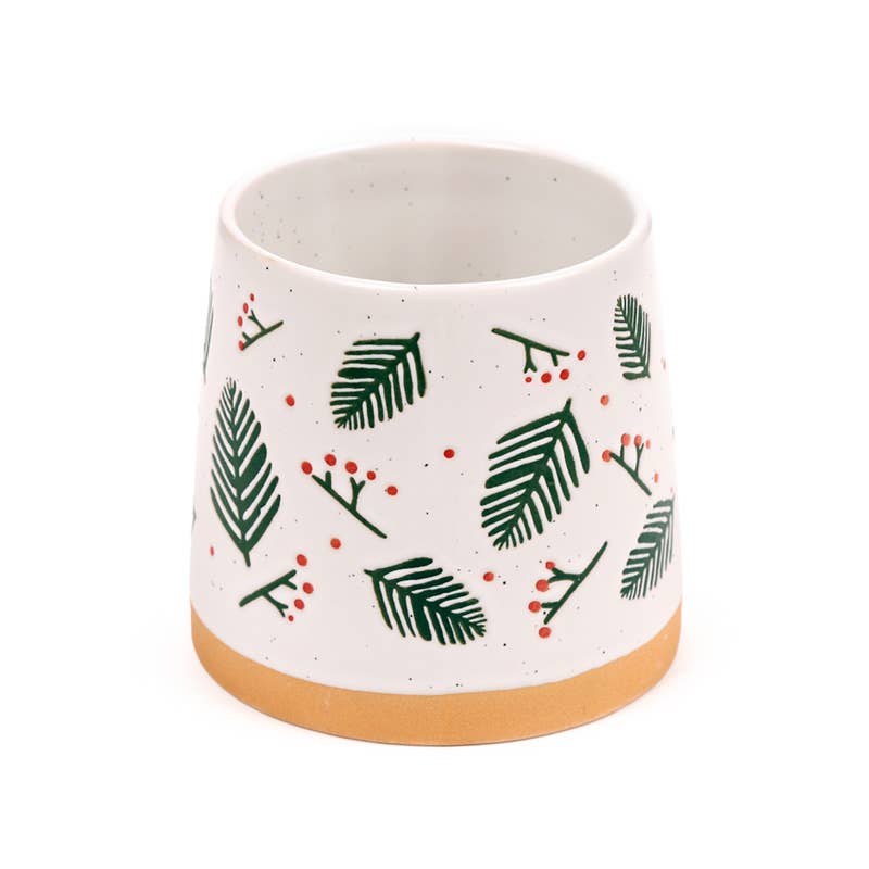 Puckator Ltd – wholesale Coffee mug – Pine Sprigs & Berries Tapered Stoneware Mug4