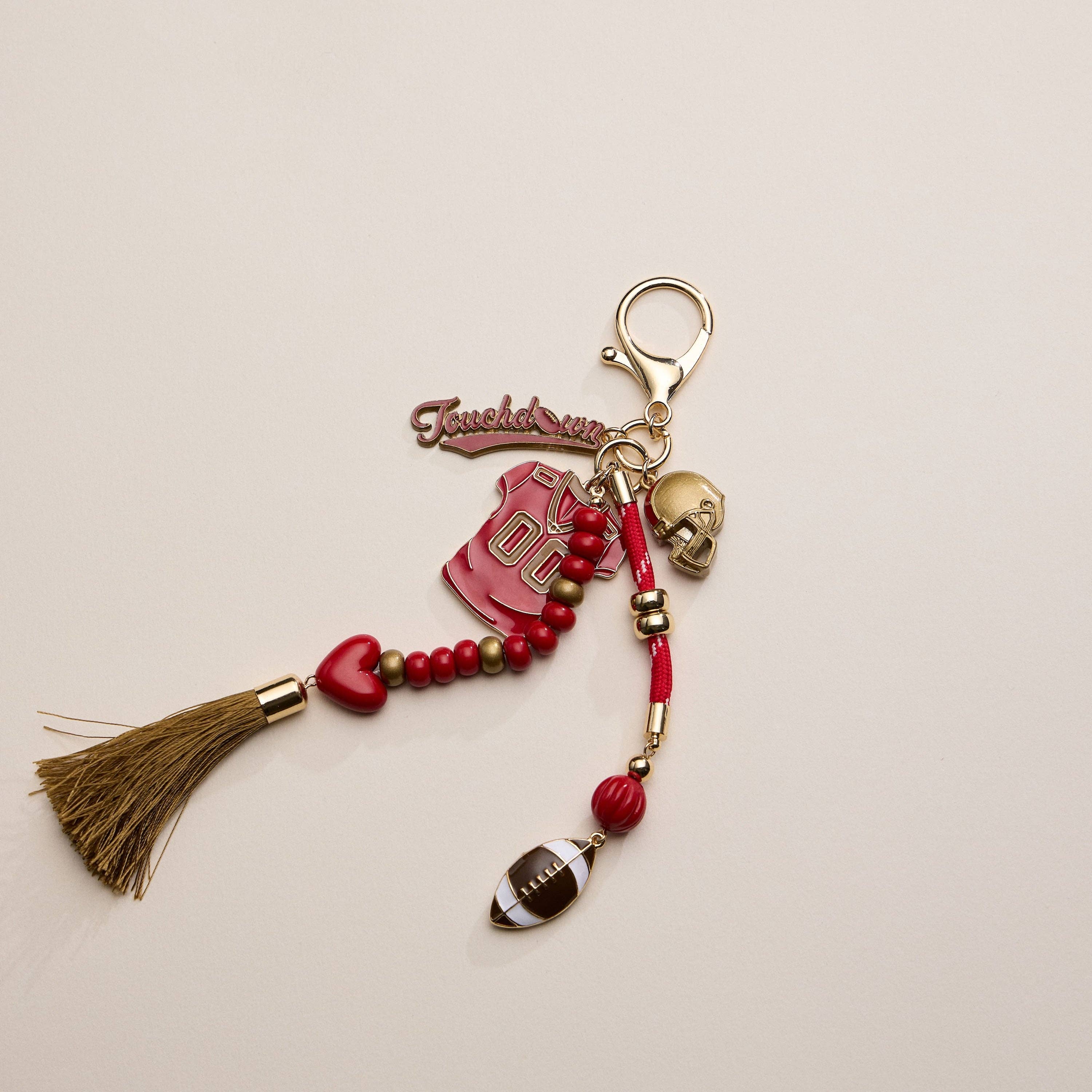 Lilla Haven - Wholesale Keychain - Women's - Gameday Football Keychain – Football Jersey, Helmet, Touchdown Charm & Tassel Bag Accessory6