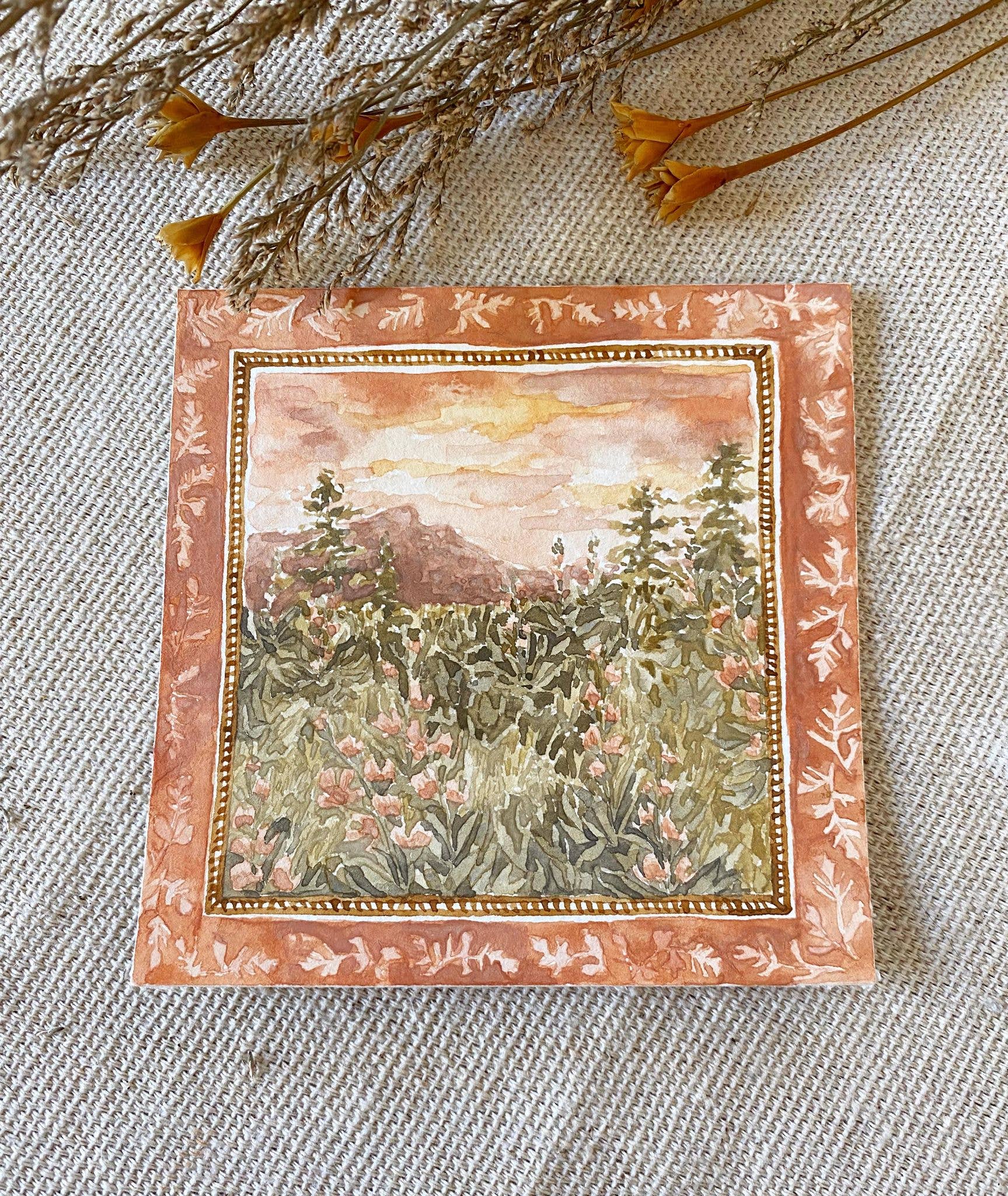 Lindsey Wells Art - Wholesale Art Print - Flower Meadow in the Mountains Print