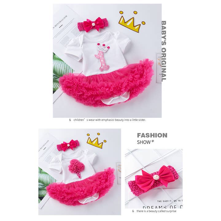 PatPat - Wholesale Dress – Baby - (Non PatPat Tags) Baby Girls Tutu Dress Bows Print Pink 8