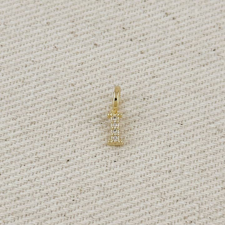 GoldFi - Wholesale Individual charm/pendant - 18k Gold filled Micro CZ Initial Letter Charm11