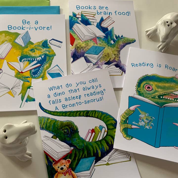 Karen Ritz Cards - Wholesale Everyday Greeting Card - Be a Book-i-vore Book Fun Notecard2