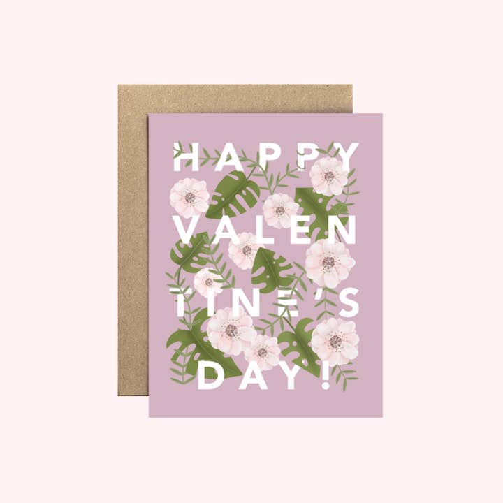 Cartão feliz do dia de Galentine com padrão Monstera por atacado de Blue Whale Paper Co
