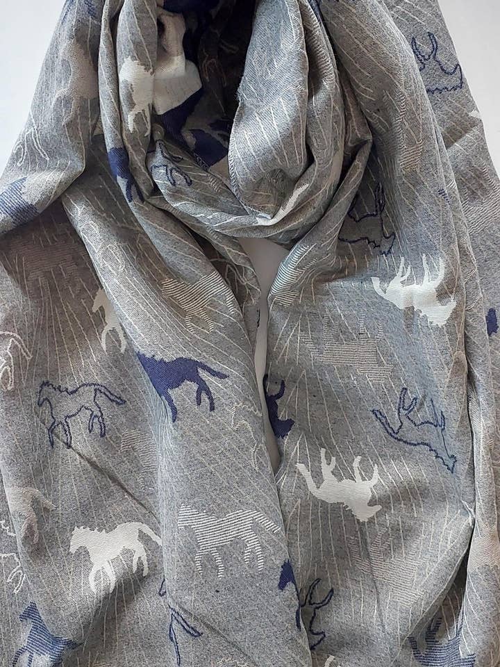 Horses pattern cashmere feel wrap for wholesale by Shimena