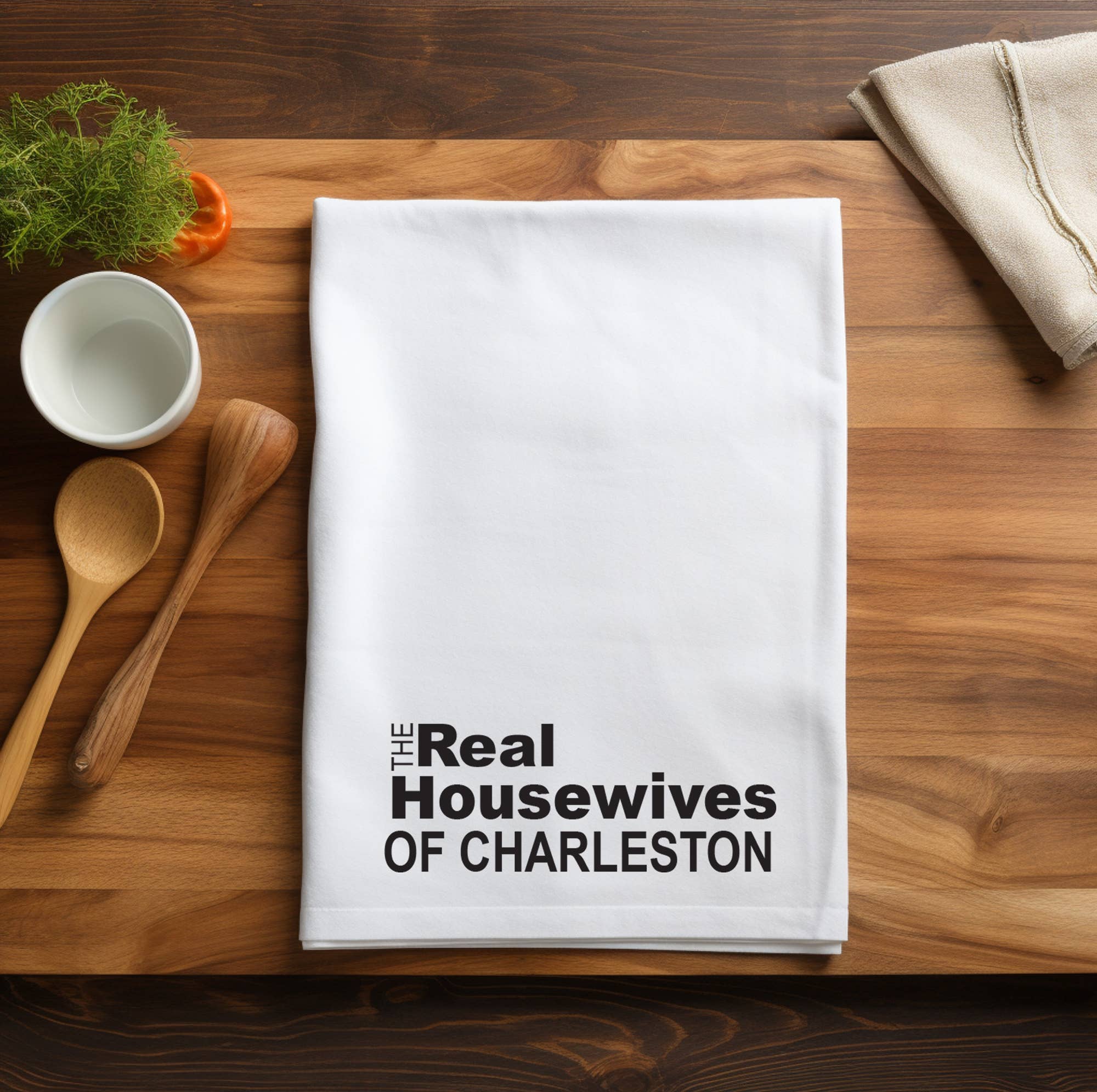 Familiar Goods - Wholesale Tea Towel - Real Housewives Black and White -30" x 30"