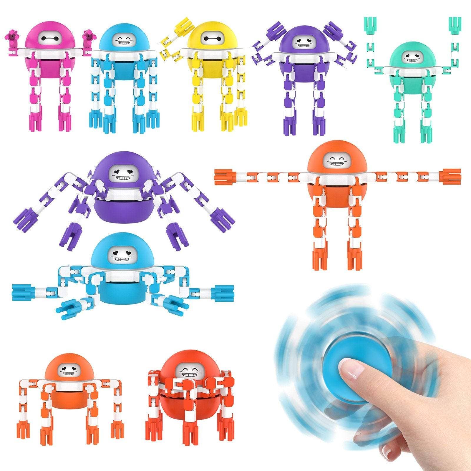 KiddieKickz - Wholesale Classic toy – Kids - Fingertip Mechanical Gyro Decompression Deformation Mecha Octopus8