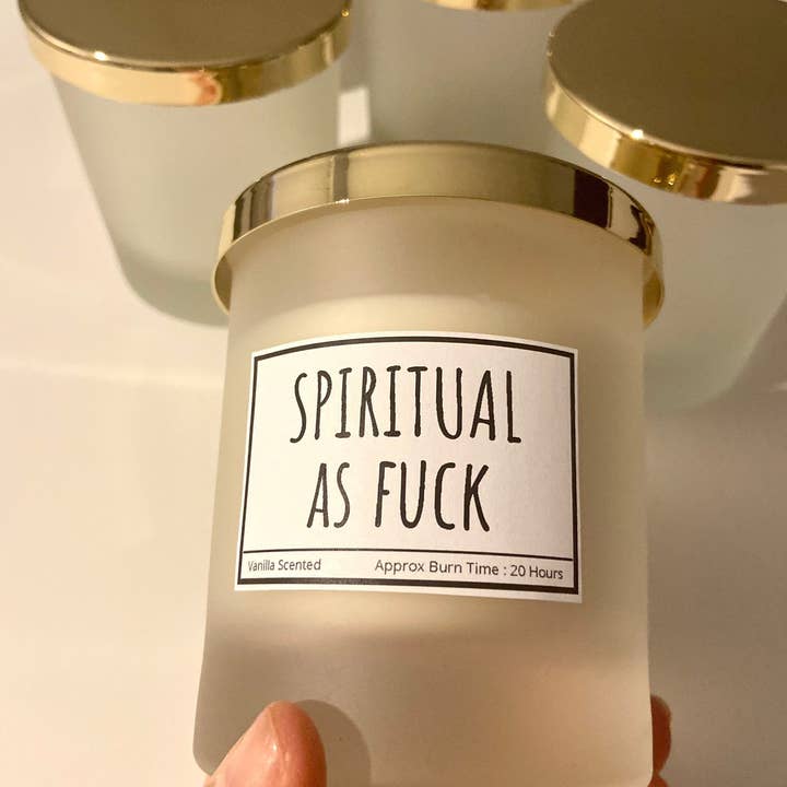 Spiritual As F*ck Candle / Funny Candles / Funny Gifts/ Birthday Gifts/ Law Of Attraction Candle/ Gifs For Her for wholesale by Giftieness