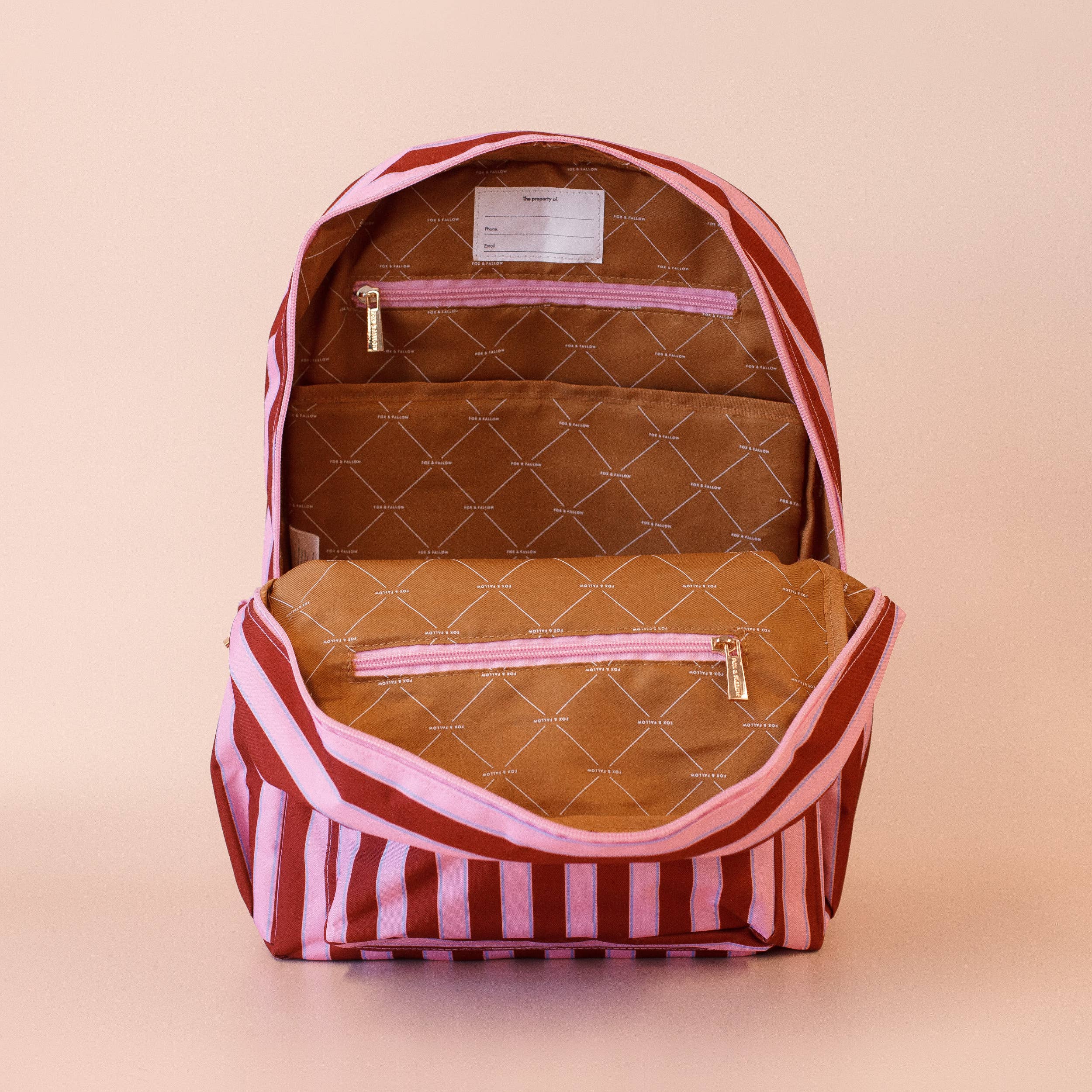 Fox & Fallow - Wholesale Backpack - Kids - Burgundy Stripe Backpack7
