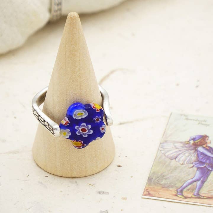 Verna Artisan Works - Wholesale Cocktail/Statement Ring - Murano-Style Millefiori Glass Flower Rings2