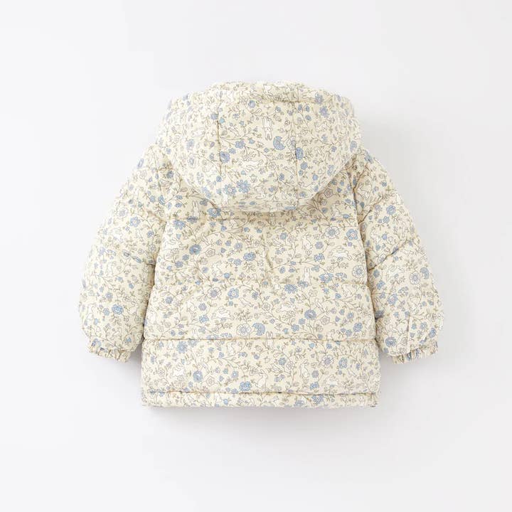 Auraquise - Wholesale Coat - Kids - New Winter Girls’ Floral Hooded Coat with Bow, Thick Fleece-Lined Warm Jacket for Kids5