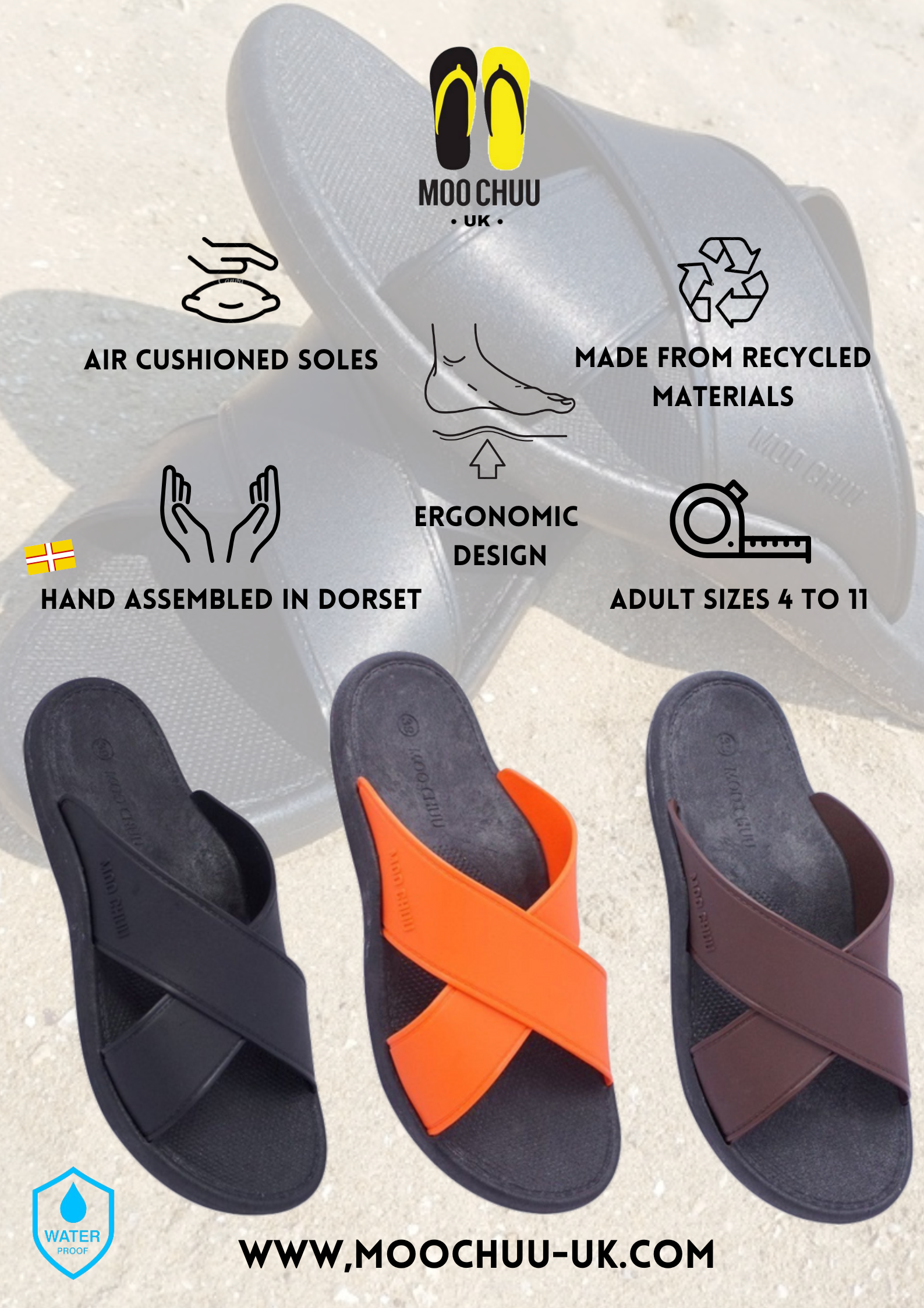 MOO CHUU UK - Vente Sandales – femme - Sandale ERGO Unisexe - Choisissez Votre Propre Combinaison de Couleurs - Éco2