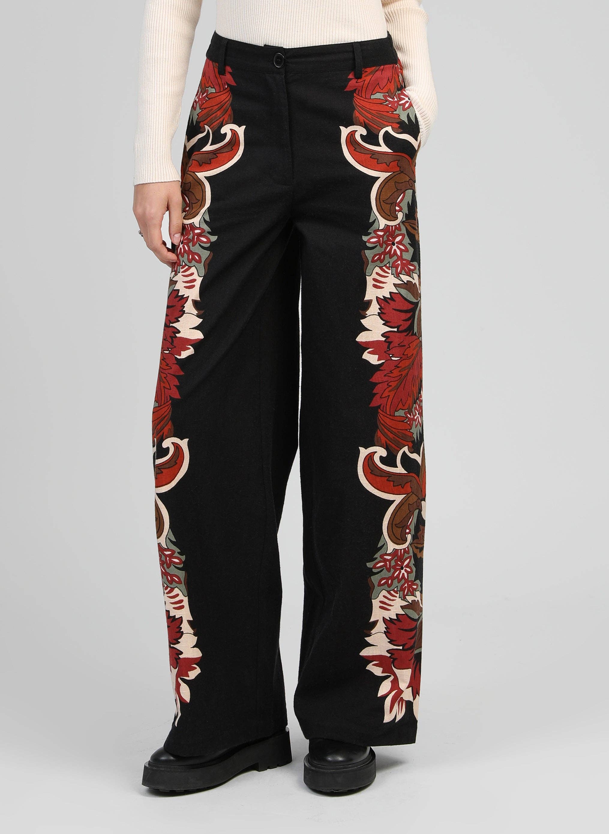 An'ge – Calças - Mulher por atacado – CALÇAS ROSSITA pachama preto3