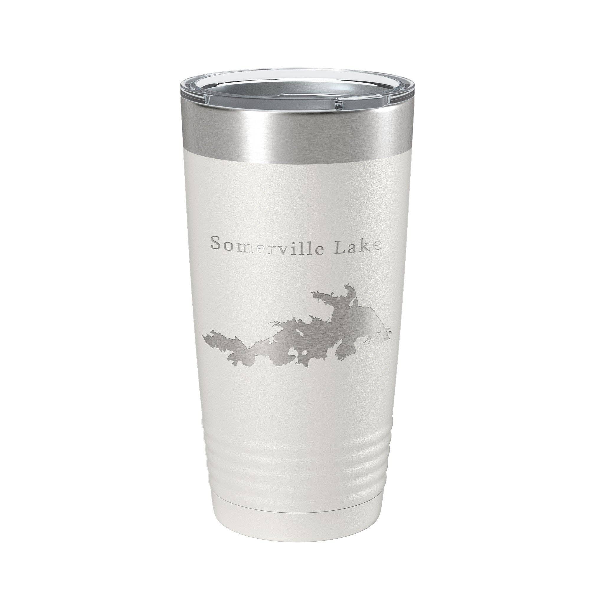 CarveBright - Wholesale Insulated Mug/Tumbler - Somerville Lake Map Tumbler Travel Mug Insulated Laser Engraved Coffee Cup Texas 20 oz1
